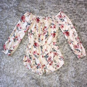 Wet Seal Long Sleeve Floral Romper